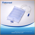 Hot-sale CE, ISO Proved 2000ml Sac d&#39;urine avec non retour, valve T